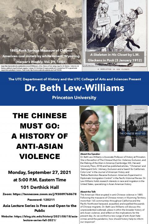 Event Poster for The Chinese Must Go: A History of Anti-Asian Violence