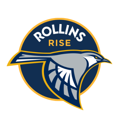 UTC Mockingbird in flight, with the words Rollins Rise above it.