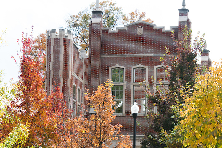 chamberlain field with fall trees