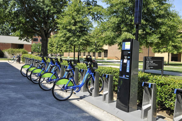 Bicycle docking port outdoors