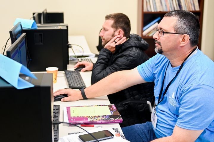 two men working in a computer lab