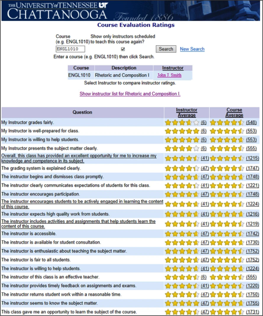 Student Results Screen 8