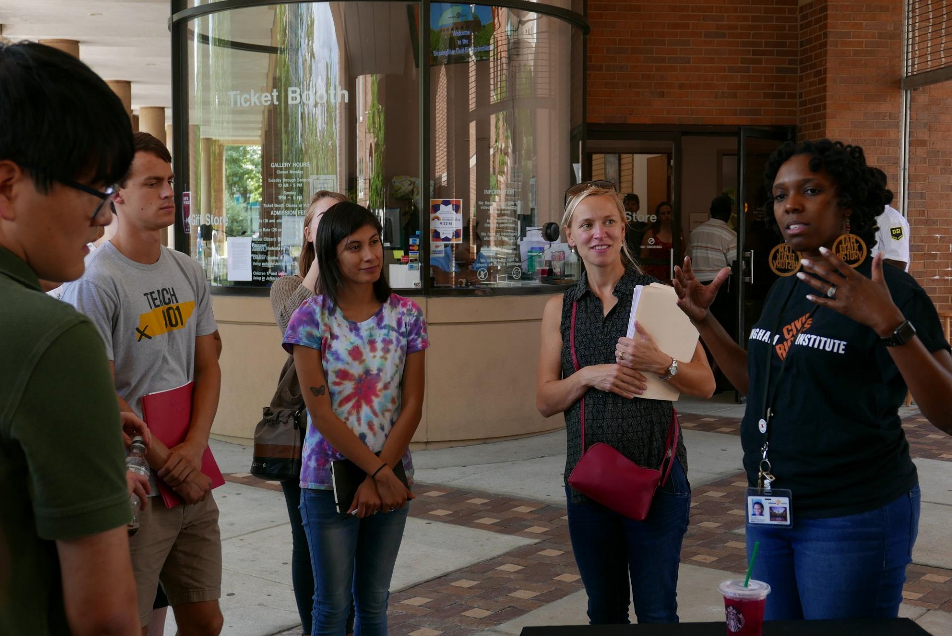 Students at a museum in Birmingham