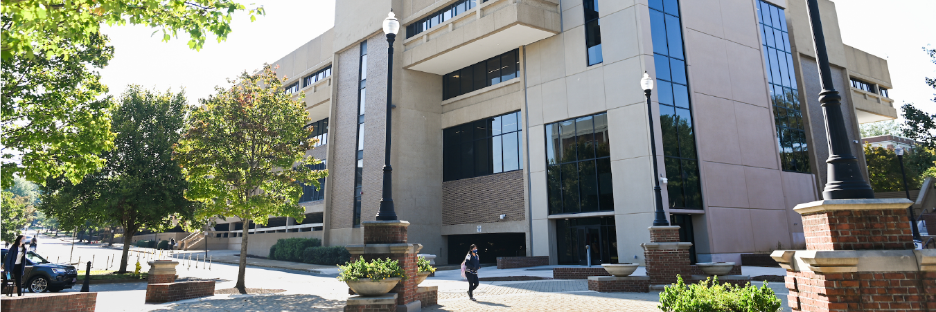 Photo of Lupton Hall from Heritage Plaza