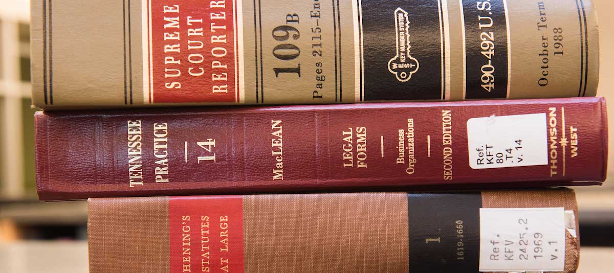 Criminal Justice Homepage Header Stack of three books