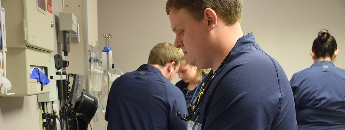 BSN Sim Overview Header close-up of male bsn student