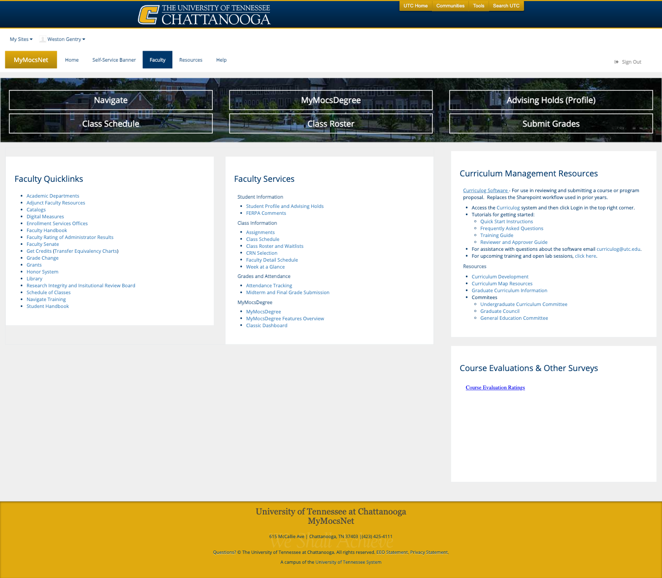 Faculty and Advisors MyMocsNet Screenshot Faculty