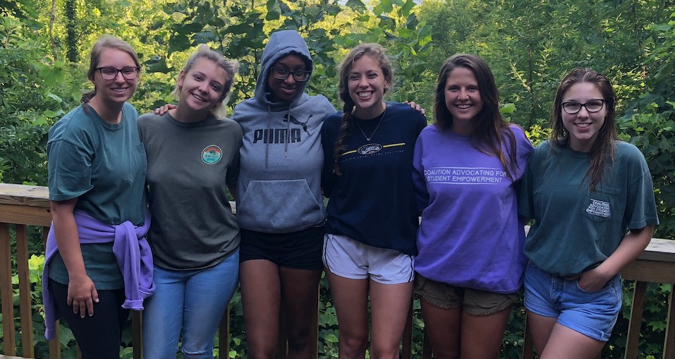 Group of women on porch