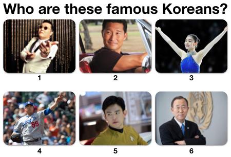 PowerPoint slide of famous Koreans