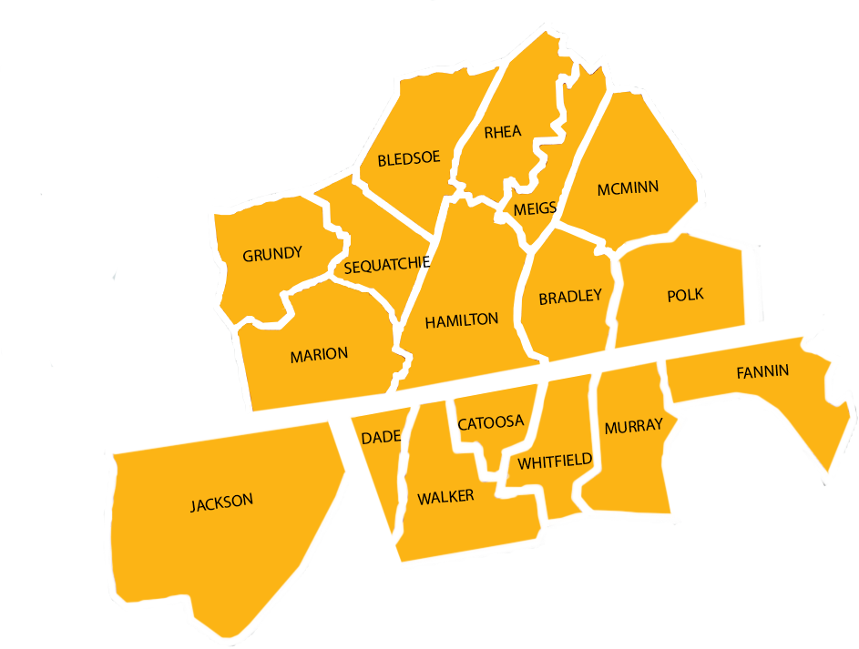 Chattanooga region map