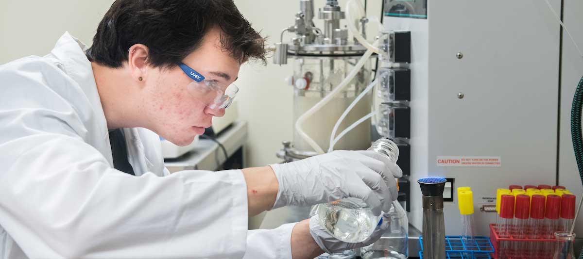 Person working in laboratory