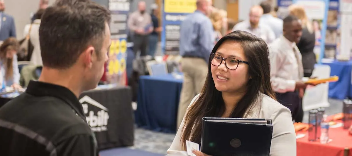 Student at career fair