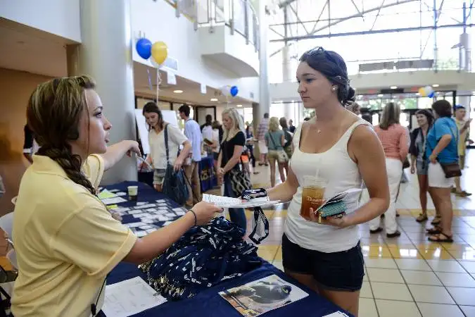 Student at orientation