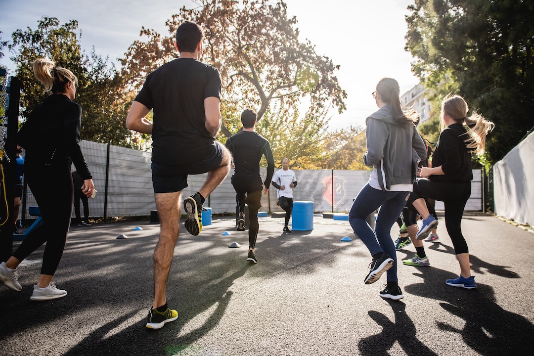 group of people exercising