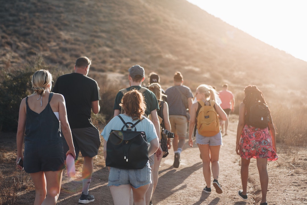 group on a hike