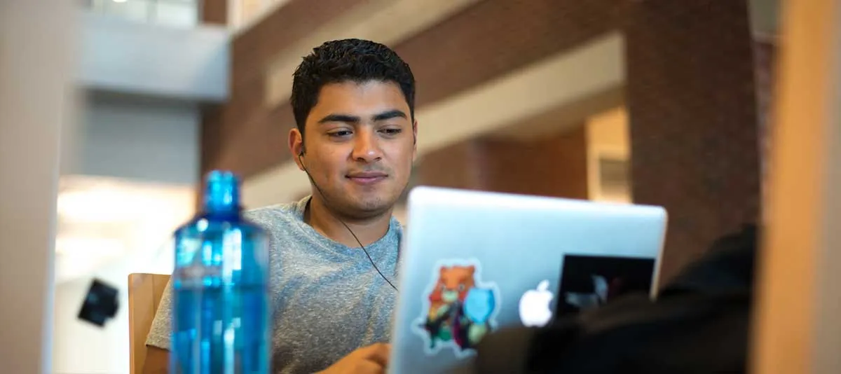 Student working on computer