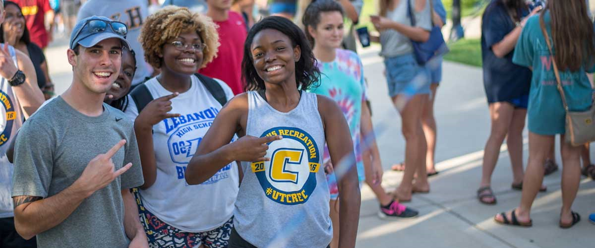 Students at orientation