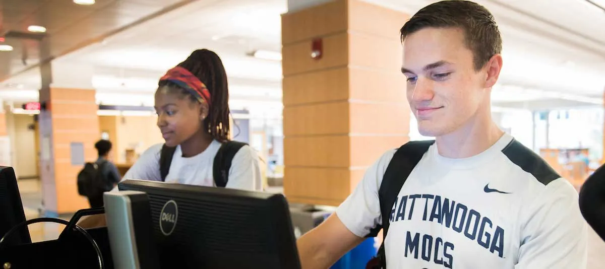 Students in the library