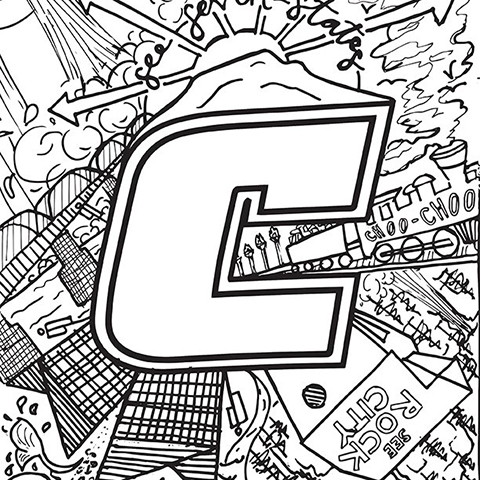 coloring page with power c