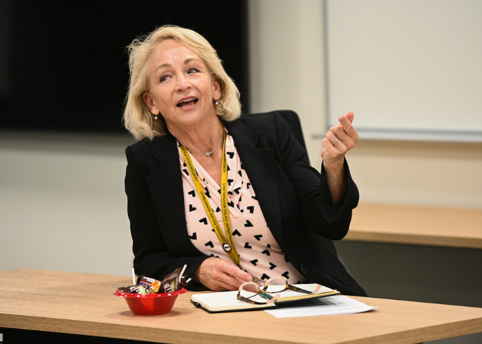 female adult student talking