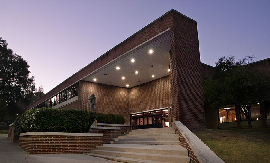 Fine Arts Center at dusk