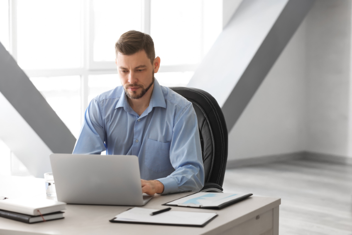 Male Working on Laptop Stock Photo 3 Male Working on Laptop Stock Photo 3