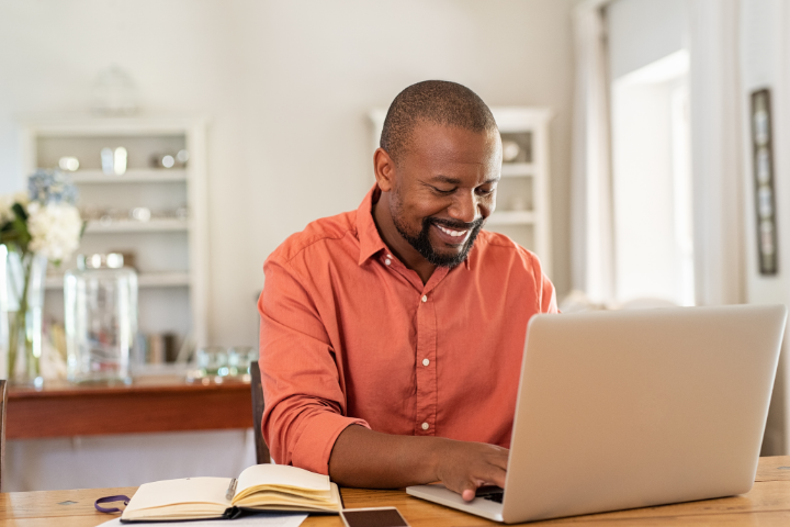 Male Working on Laptop Stock Photo 2