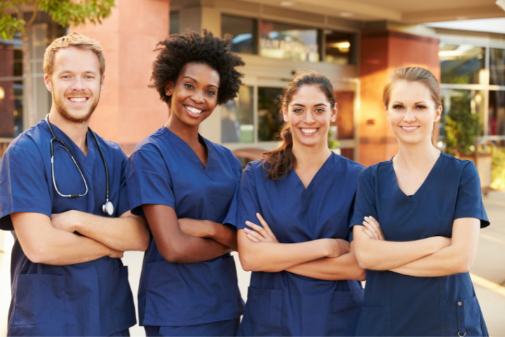 group of nurses smiling