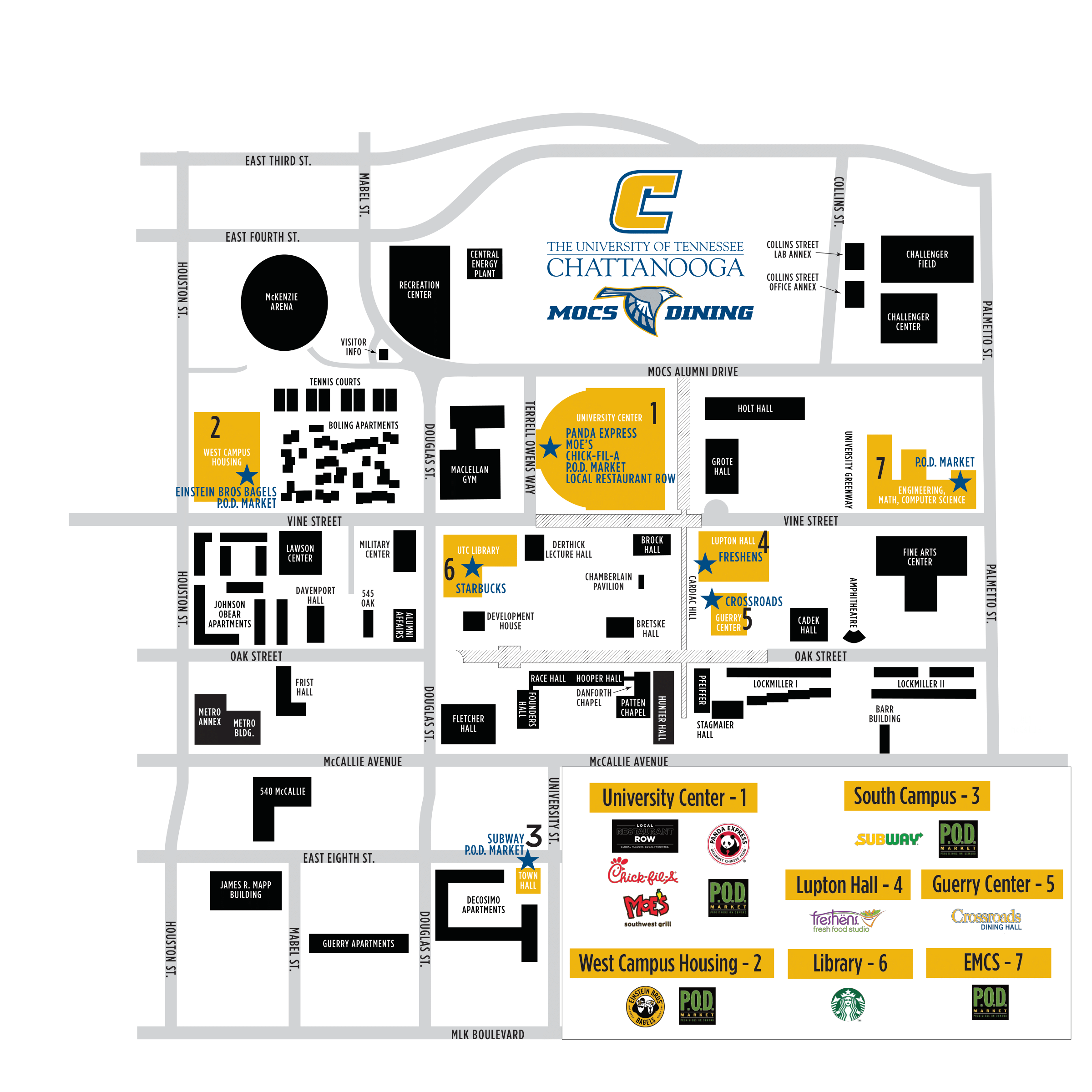 Fall 22 Mocs Dining Map Fall 22 Mocs Dining Map