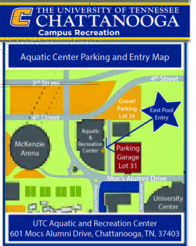 Aquatic Pool Rental Parking and Entry Map