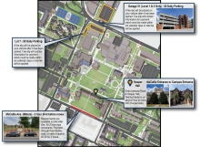 Testing Center Parking & Entrances Map