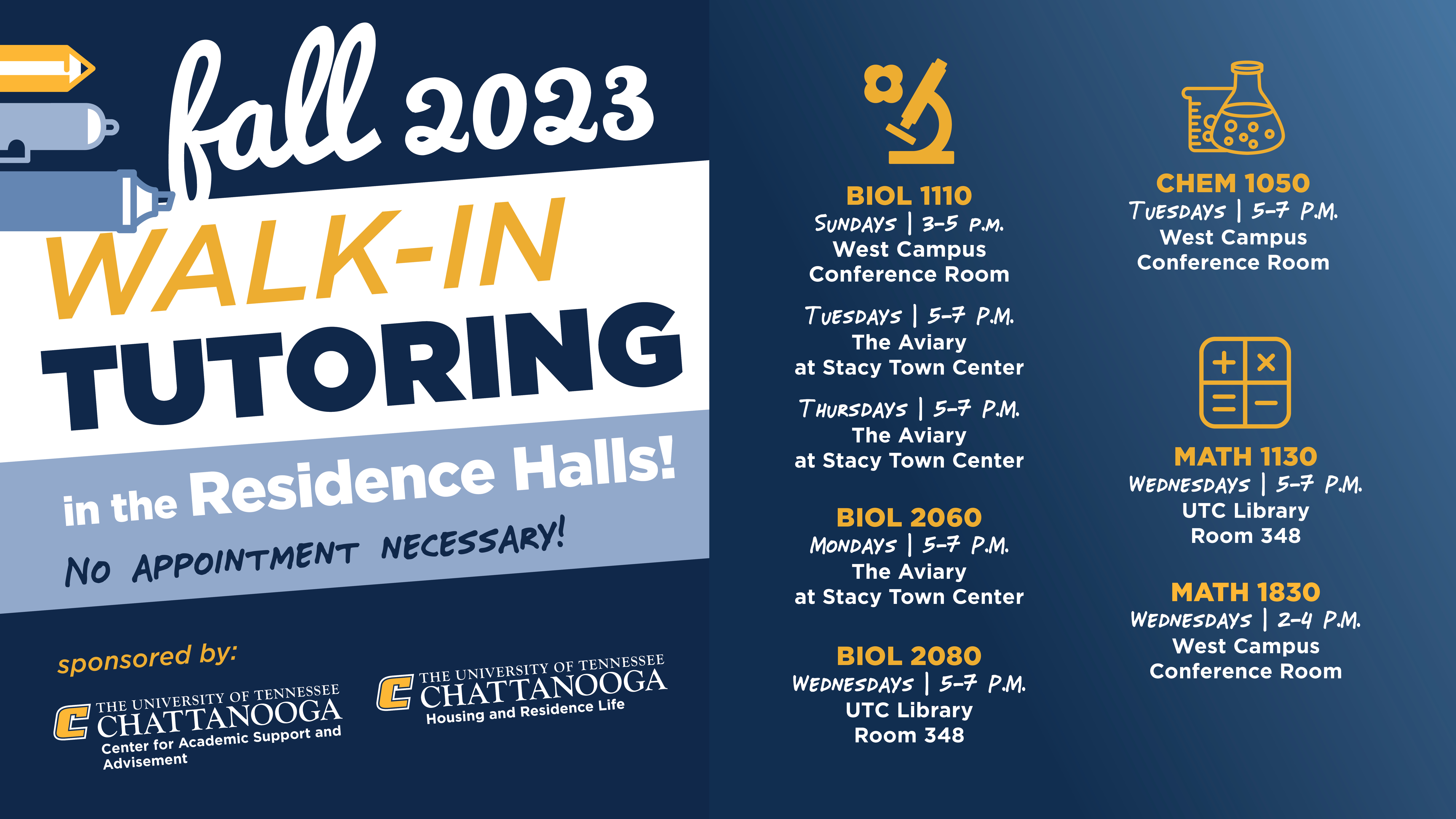 Fall 2023 Residential Tutoring Schedule Fall 2023 Residential Tutoring Schedule