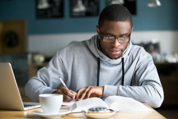 African-American male studying African-American male studying