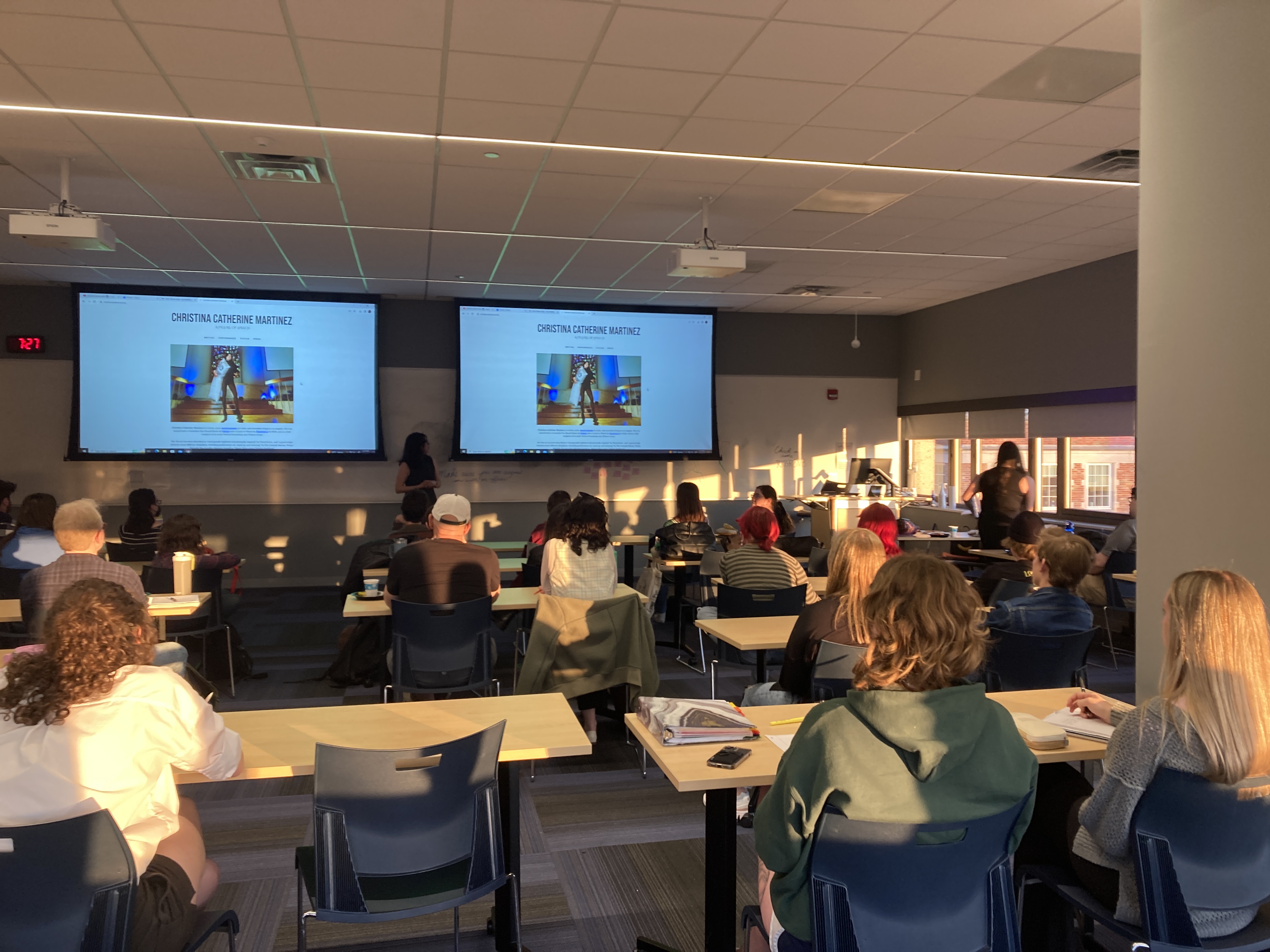 Audience at &quot;Move, Dummy: Writing as Physical Practice&quot; with Sp24 Meacham Fellow Christina Catherine Martinez