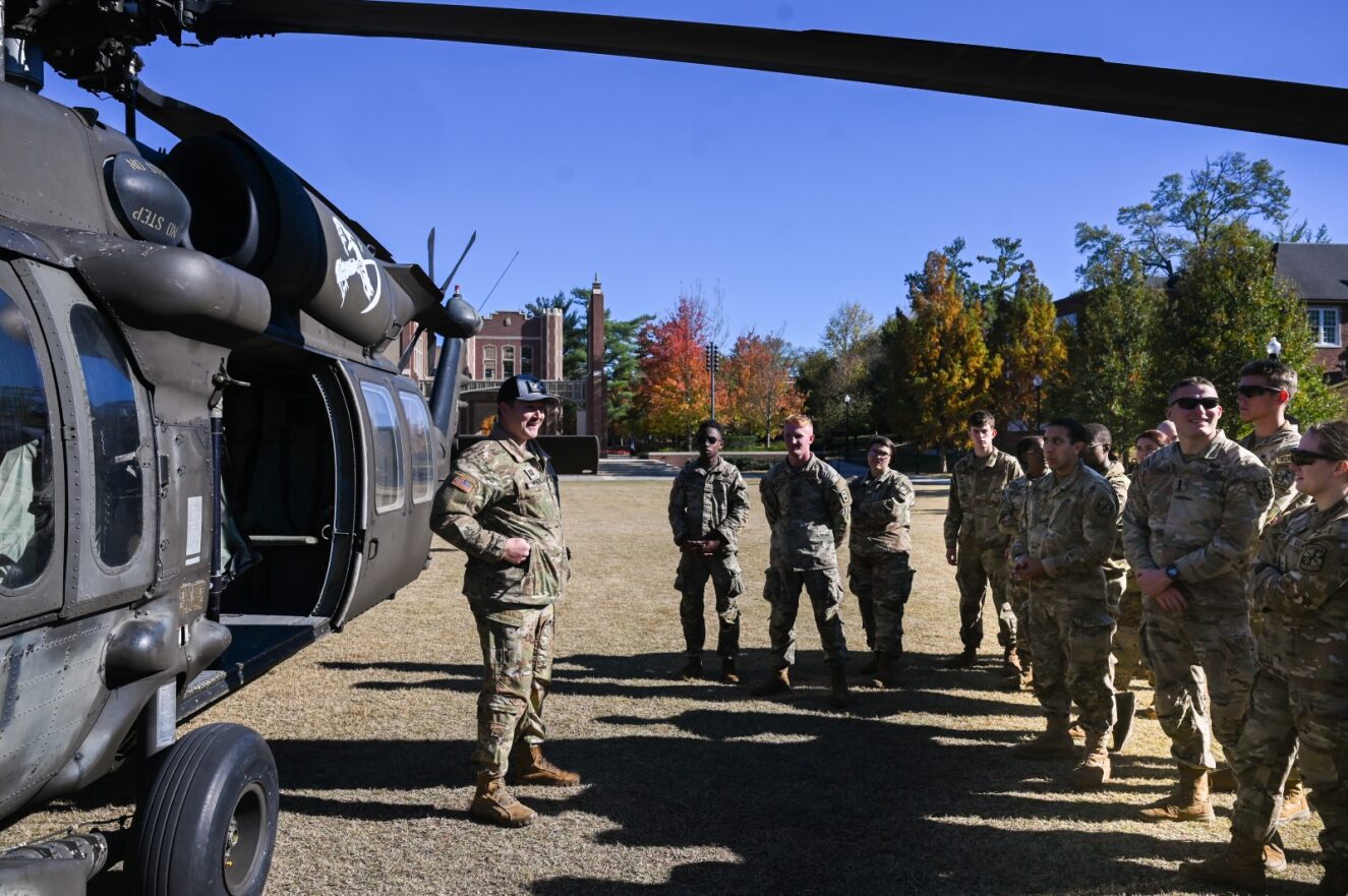 cadets listening to pilot