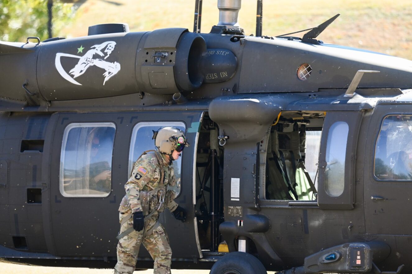cadet entering helicopter