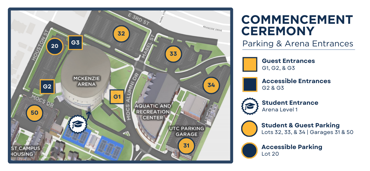 parking lots and entrance information displayed on a map image