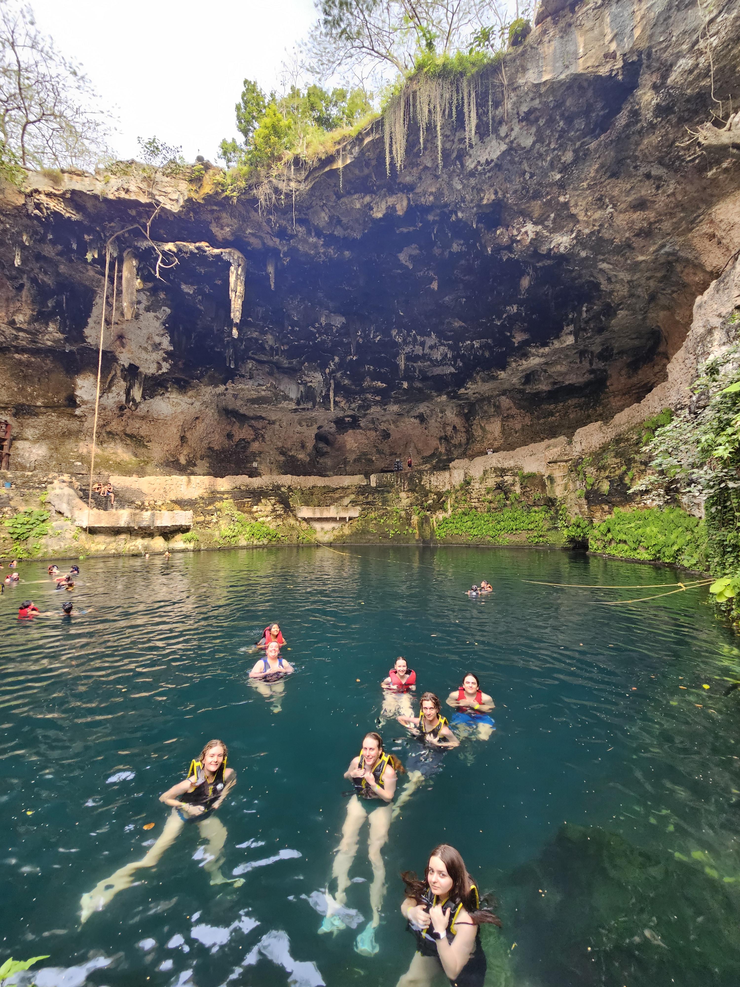 A&SRC Explorers swimming at Cenote Sazi Students swimming at Cenote Sazi