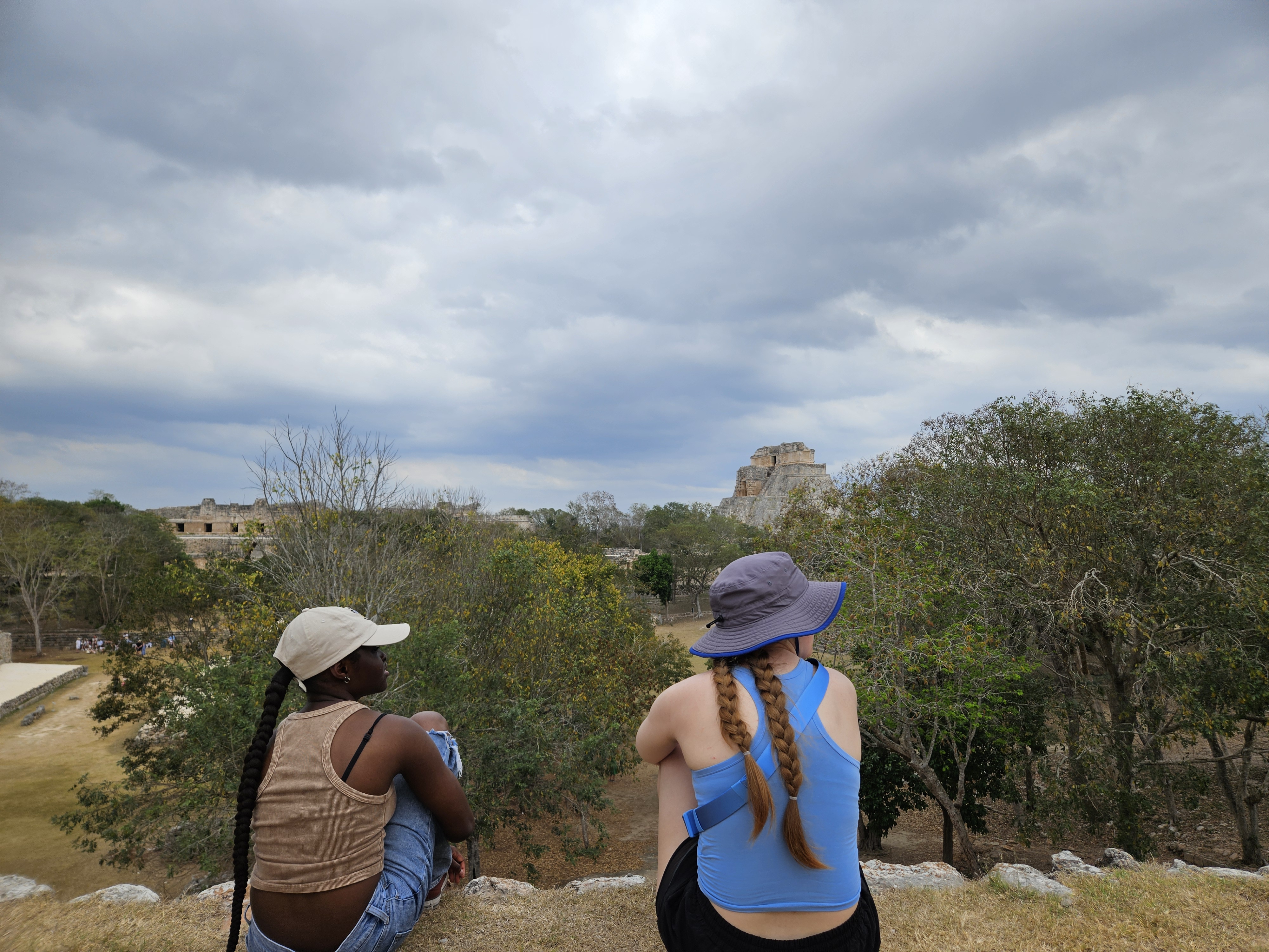 A&SRC Explorers considering Mayan Civilization's Achievements During Uxmal Tour Students look onto the expansive archaeological Mayan site of Uxmal