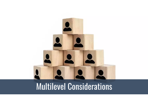 Stacked wooden blocks in a pyramid with user icons on them.