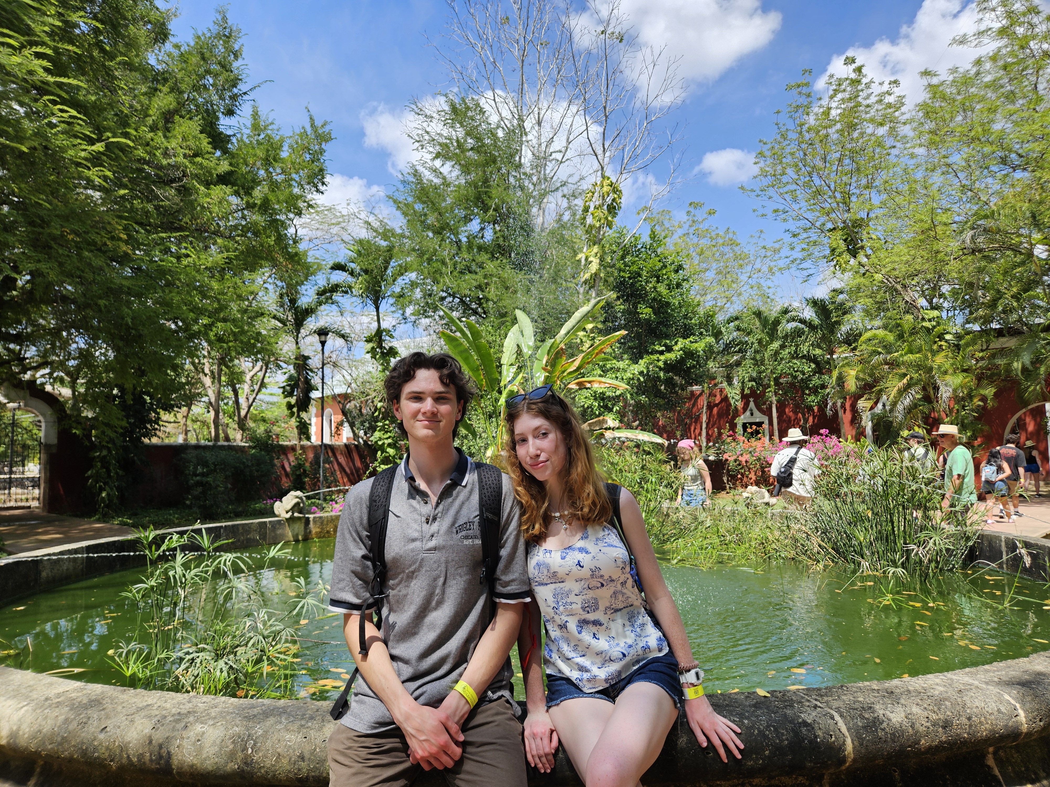 A&SRC Explorers pose in front of a fountain at Hacienda Sotuta de Peon Students pose in front of a fountain at Hacienda Sotuta de Peon