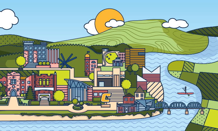 City and UTC campus graphic City and UTC campus graphic
