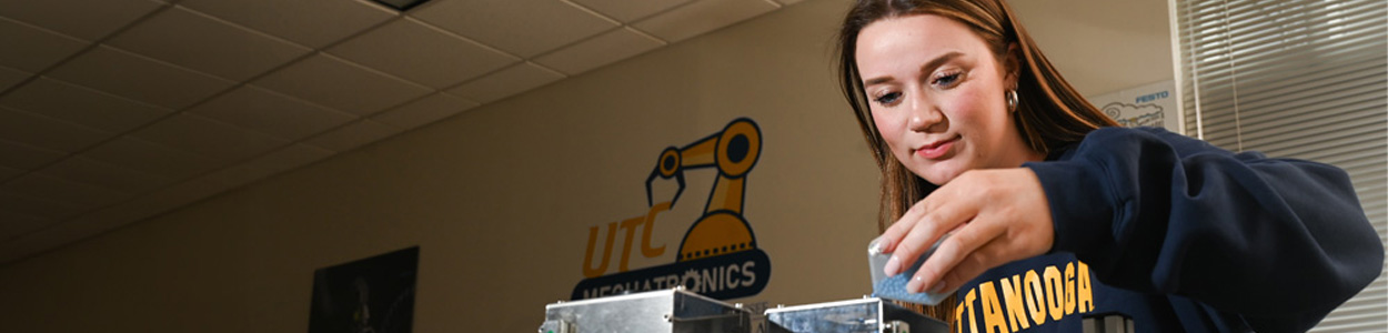 UTC Mechatronics students working in the mechatronics lab