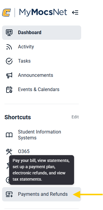 Select Payments and Refunds in your dashboard menu Select Payments and Refunds in your dashboard menu