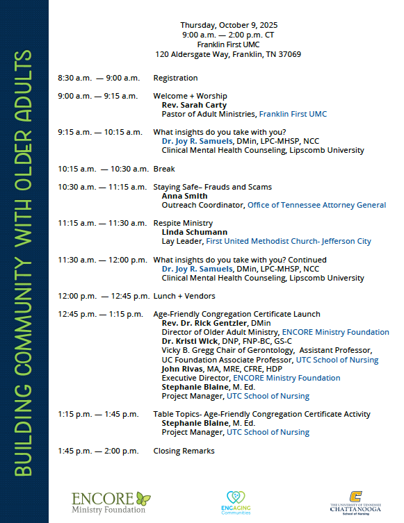 October 9 Event Agenda