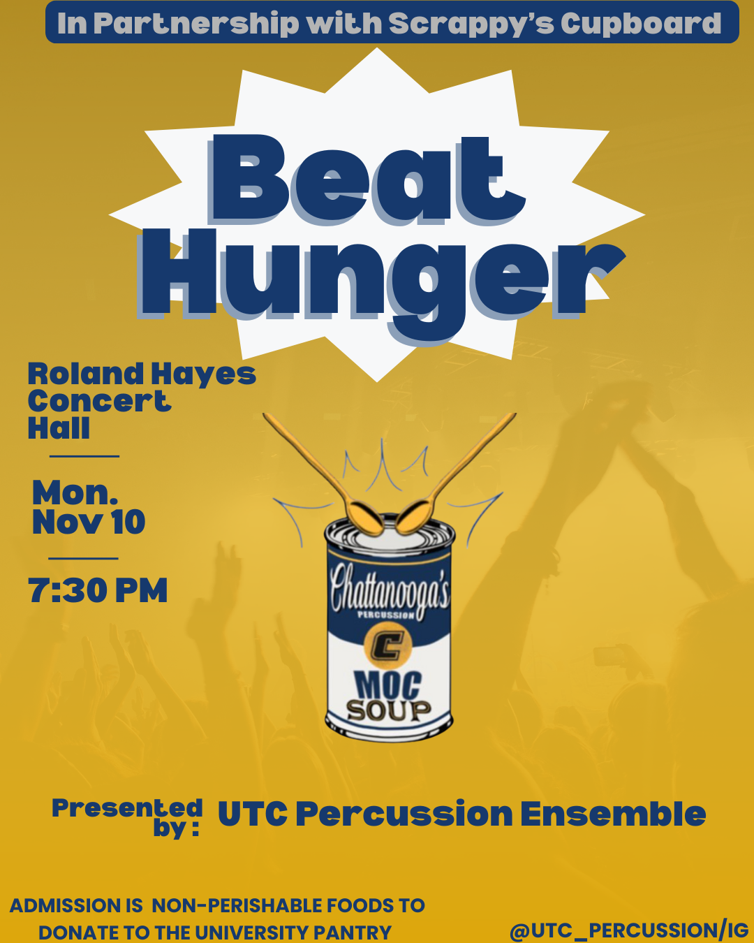 Flyer for upcoming concert - Beat Hunger