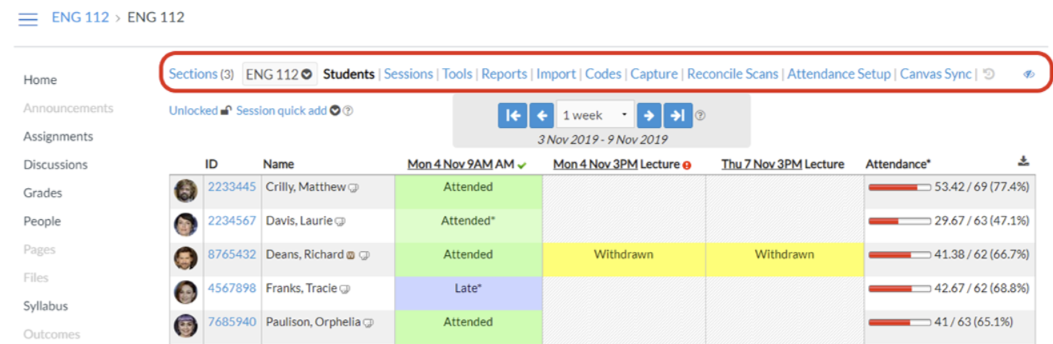 Attendance Tool Links