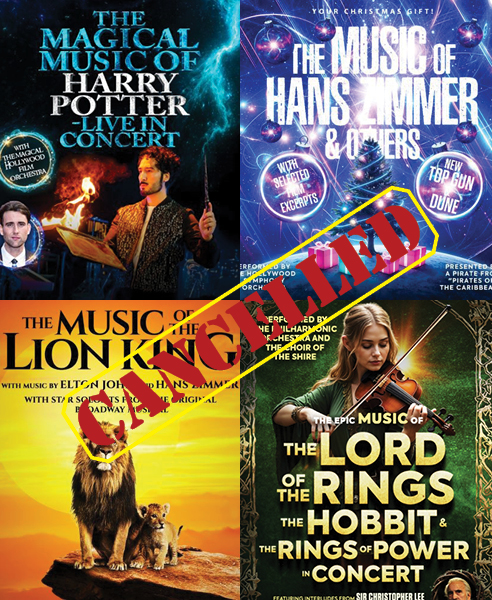 The Lion King, Harry Potter, Hans Zimmer, and Lord of the Ring Event Cancellation