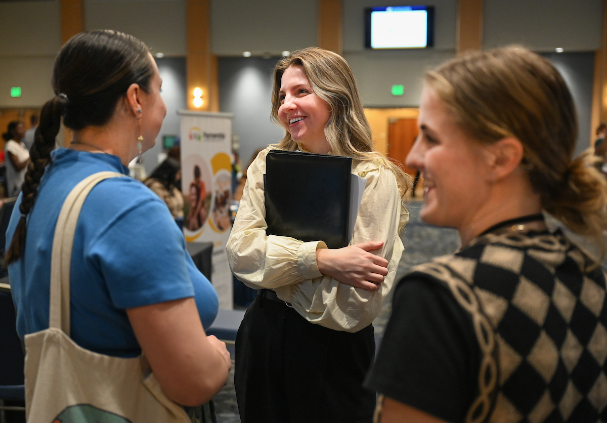UTC students networking at the social work career fair