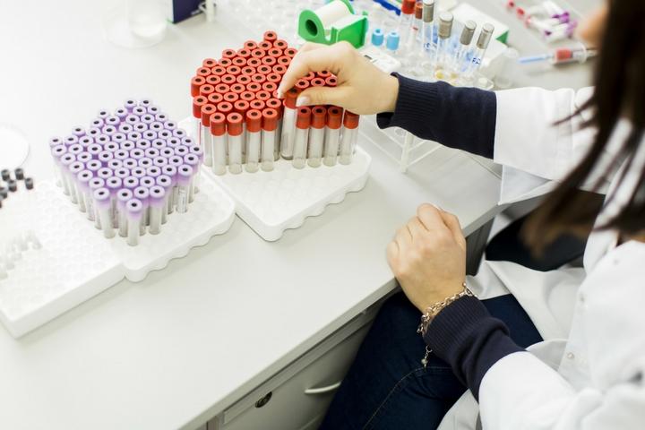 Phlebotomy technician in lab